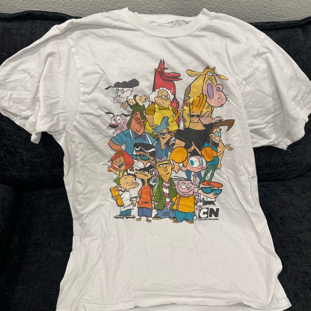 Cartoon Network White Tee with Colorful Characters